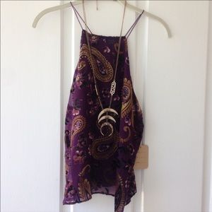 High neck purple tank Small